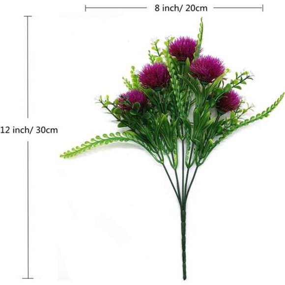 Artificial Dandelion Plants Decor, Fake Plastic Flowers Shrubs Bushes Grass - Picture 3 of 8